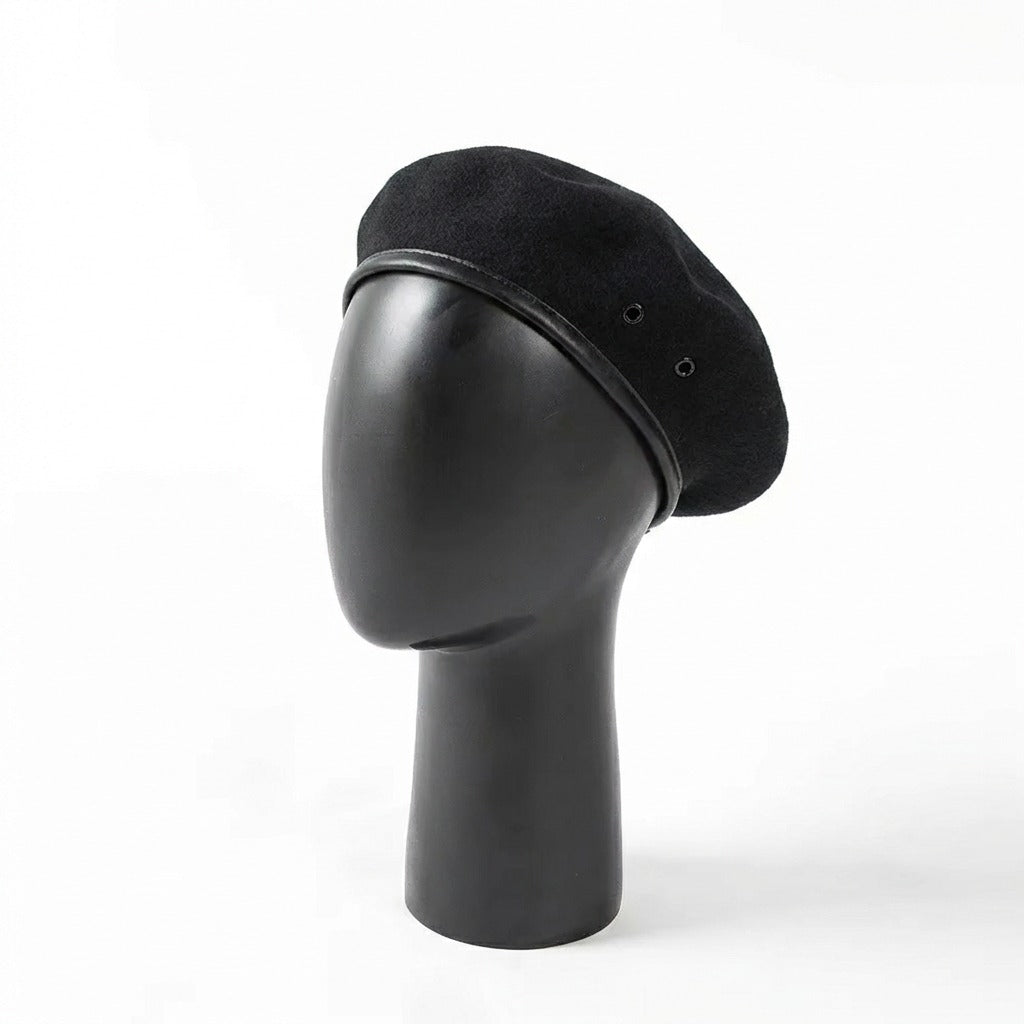 Béret militaire en laine Noir