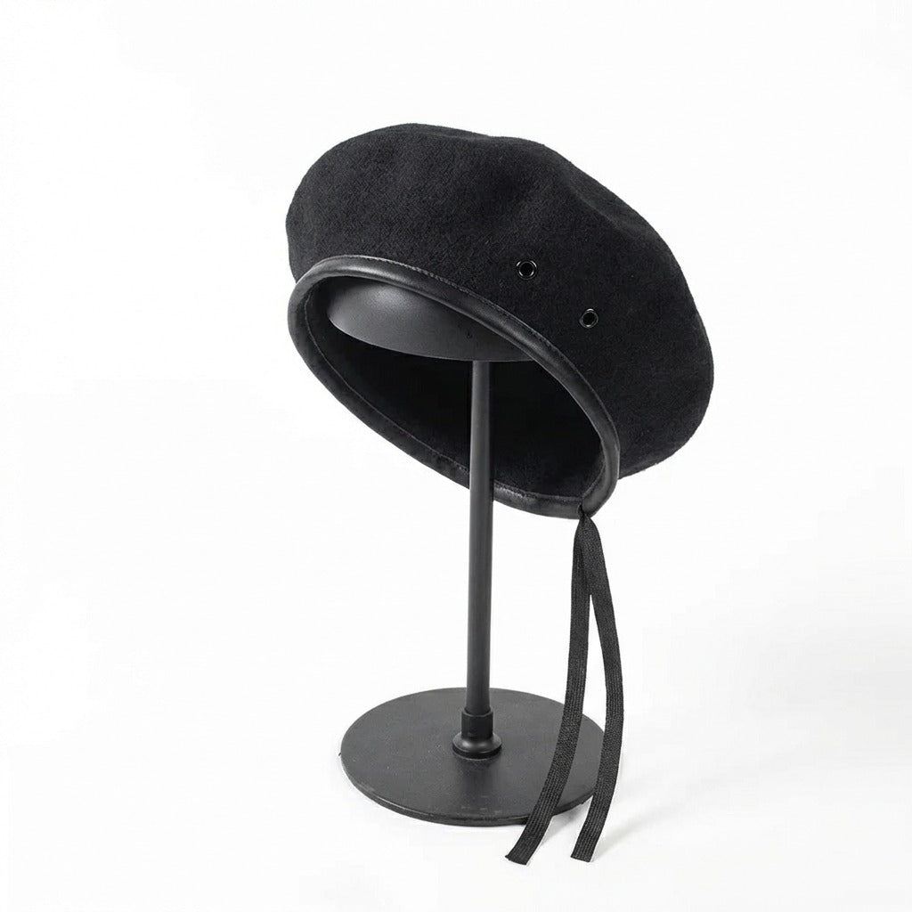 Béret militaire en laine Noir