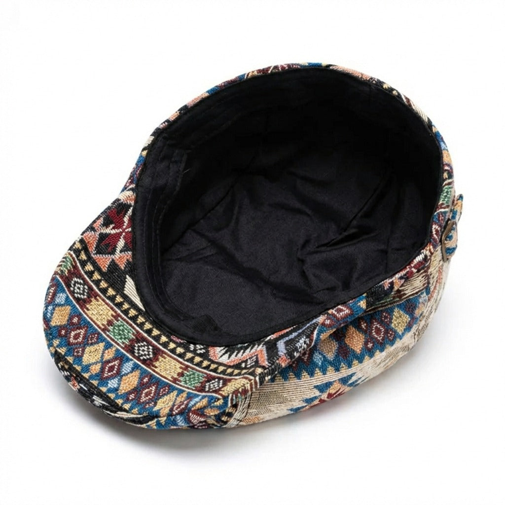 Bonnet de peintre mosaïque beige en polyester