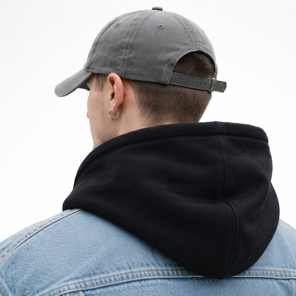 Casquette Streetwear Brooklyn Grise avec écriture rouge en coton 1947